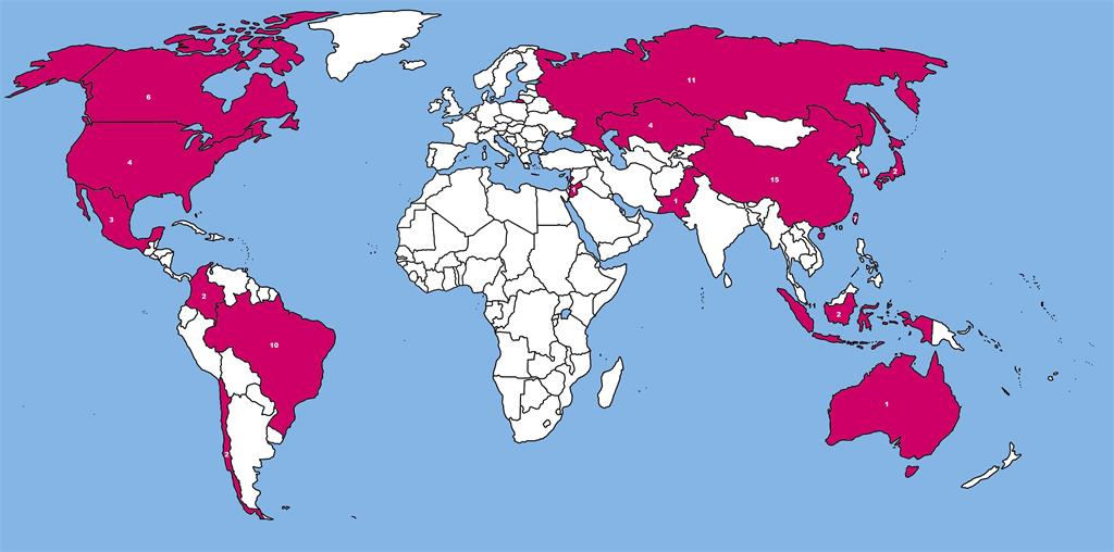 Karta svijet - dolazni studenti